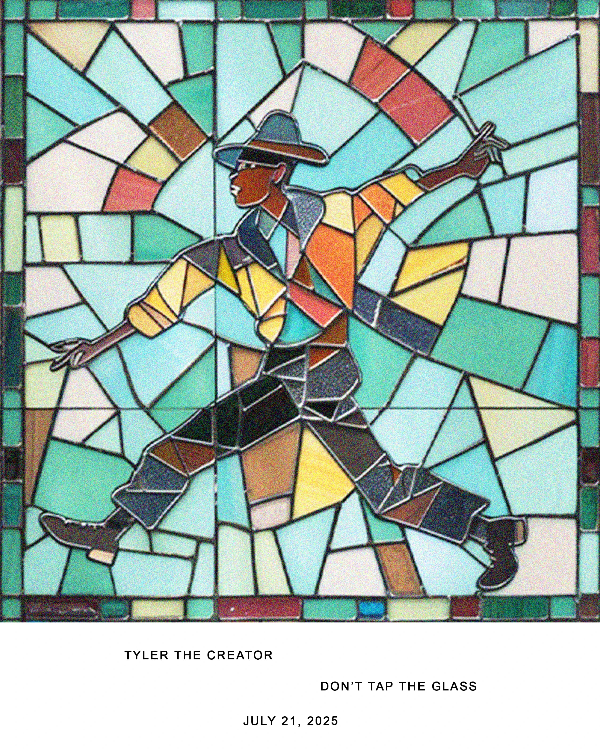 Album poster concept for the stained glass mosaic cover